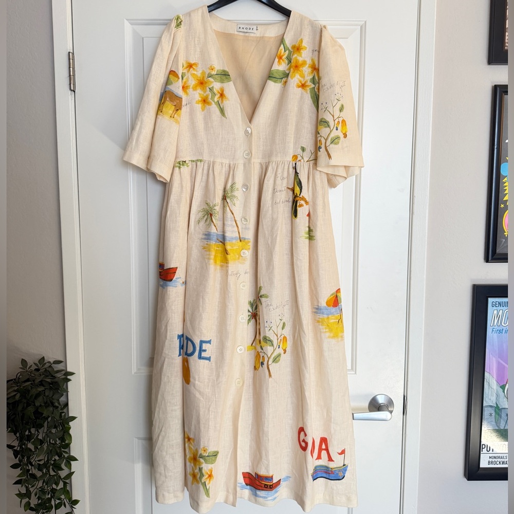 RHODE Karline Dress Linen MEDIUM